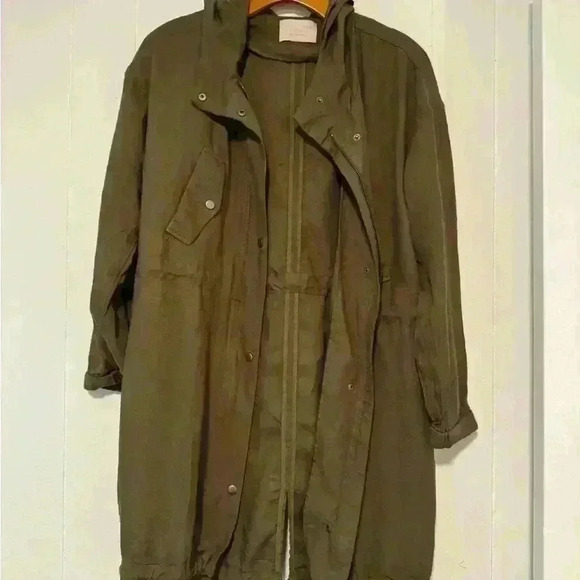 Love Tree Lightweight Olive Green Military Style Hooded Jacket Womens,Size M - Picture 3 of 5